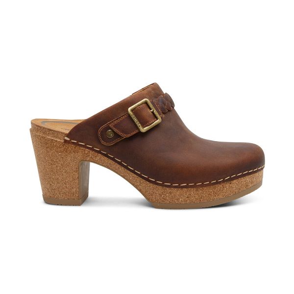 Aetrex Women's Corey Clogs - Brown | USA ETPBCW1